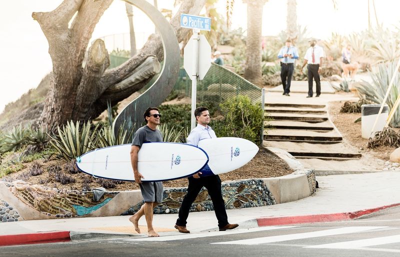 Kevin and Chris with surfboards